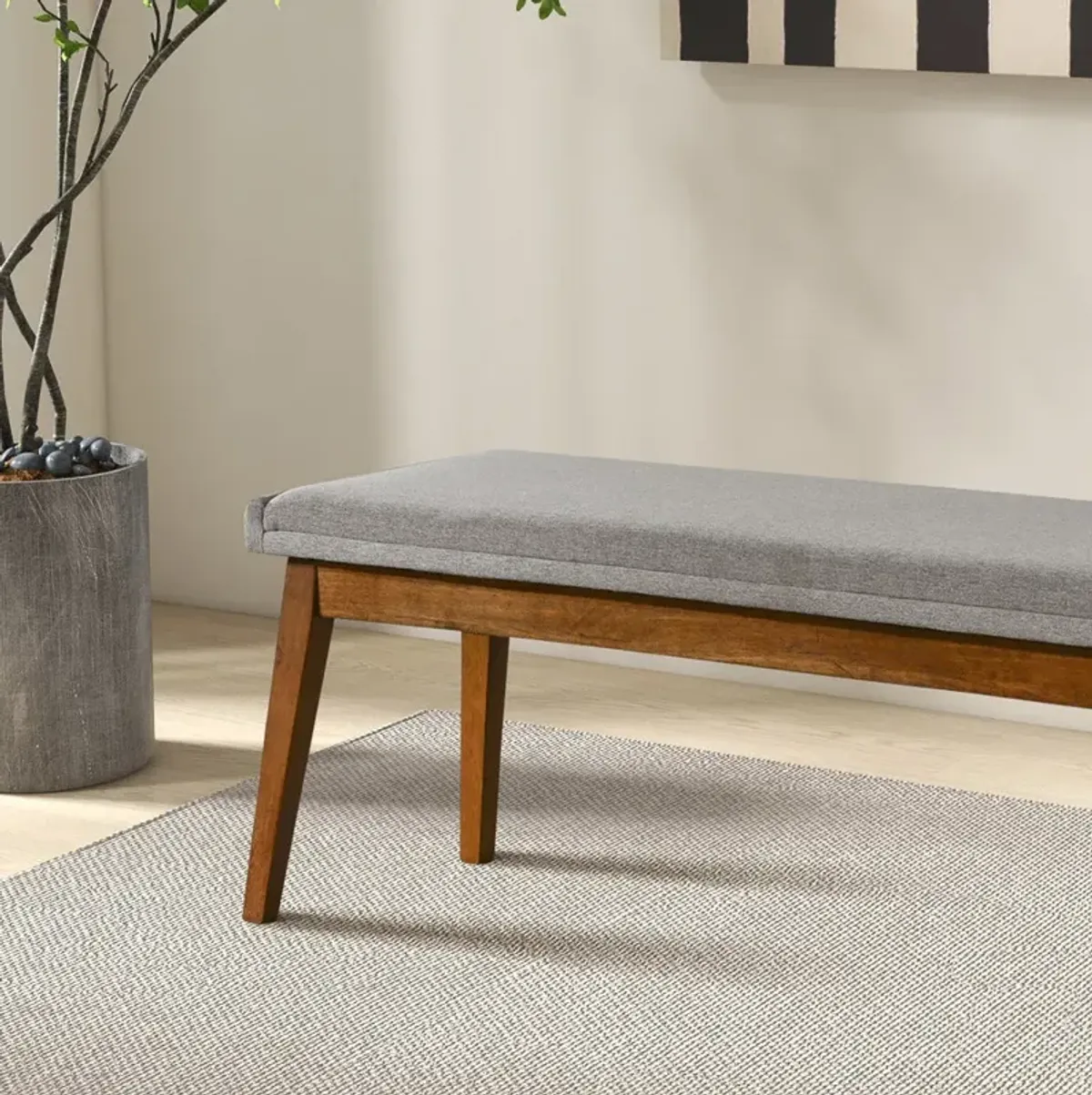 Sette Grey Fabric Bench