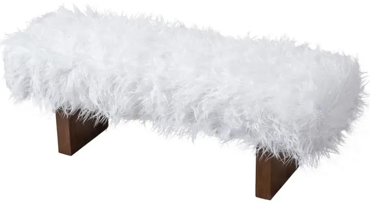 Chatham White Khaki Fur Bench