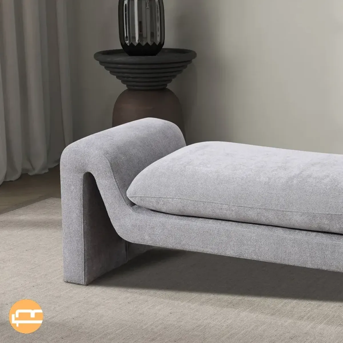 Sorin Grey Boucle Bench