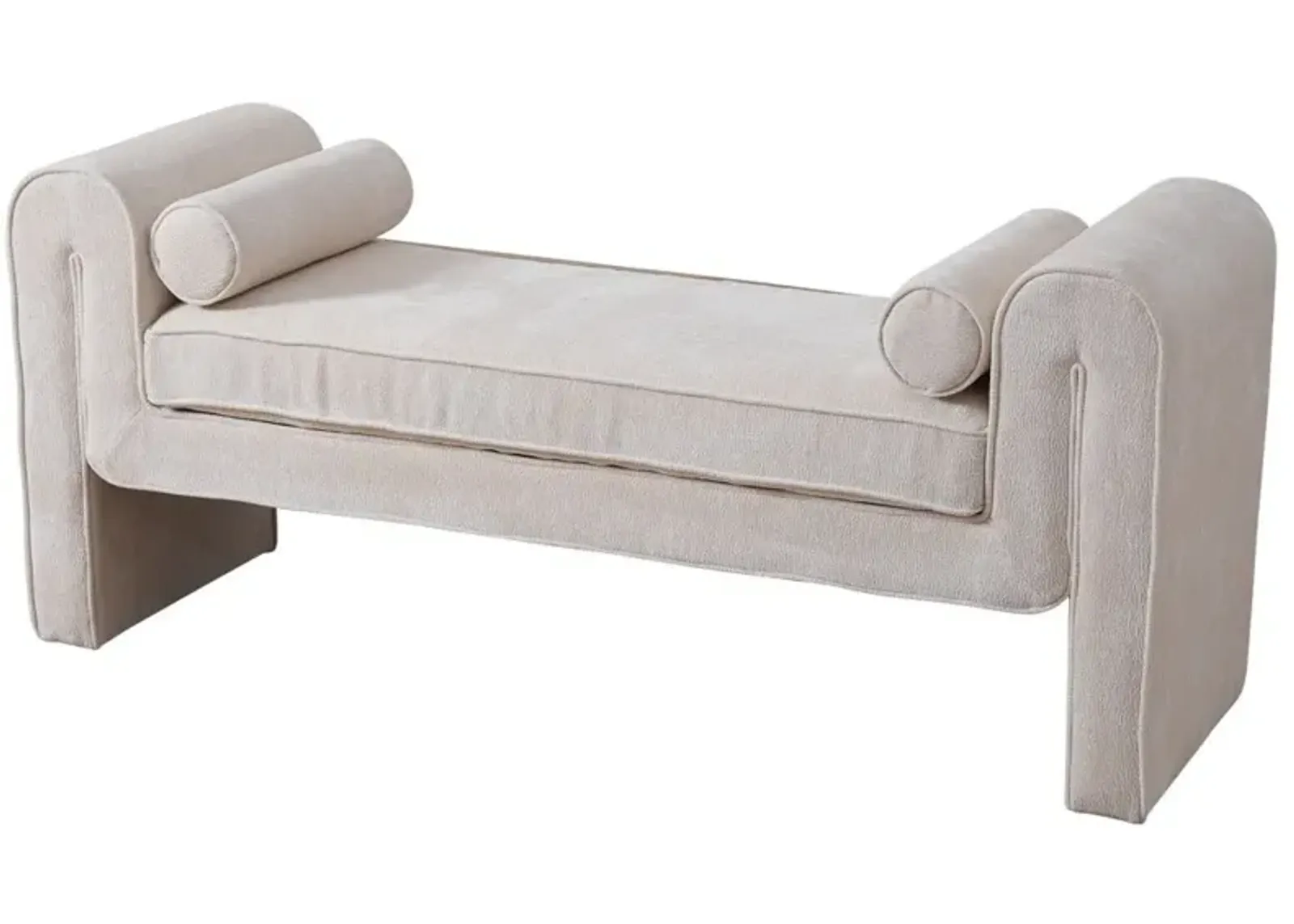 Northbrook Cream Chenille Bench