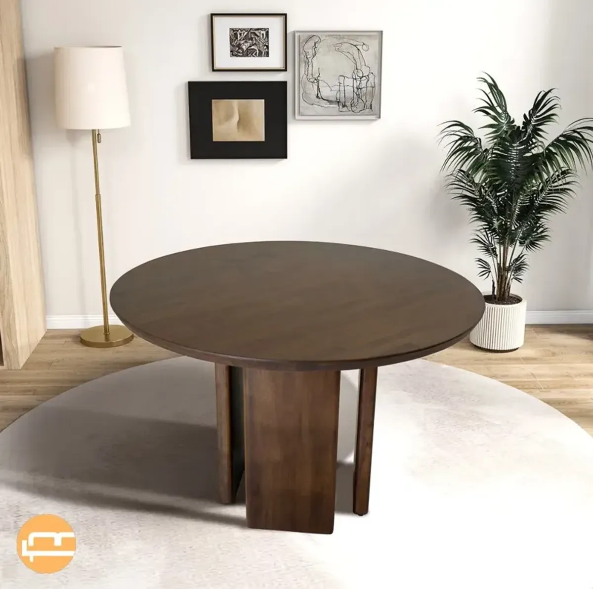 Astor Round Walnut Dining Table