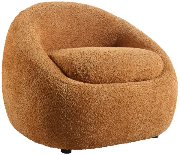 Frisco Orange Boucle Lounge Chair