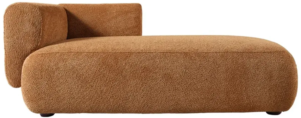 Canton Orange Boucle Chaise Lounge