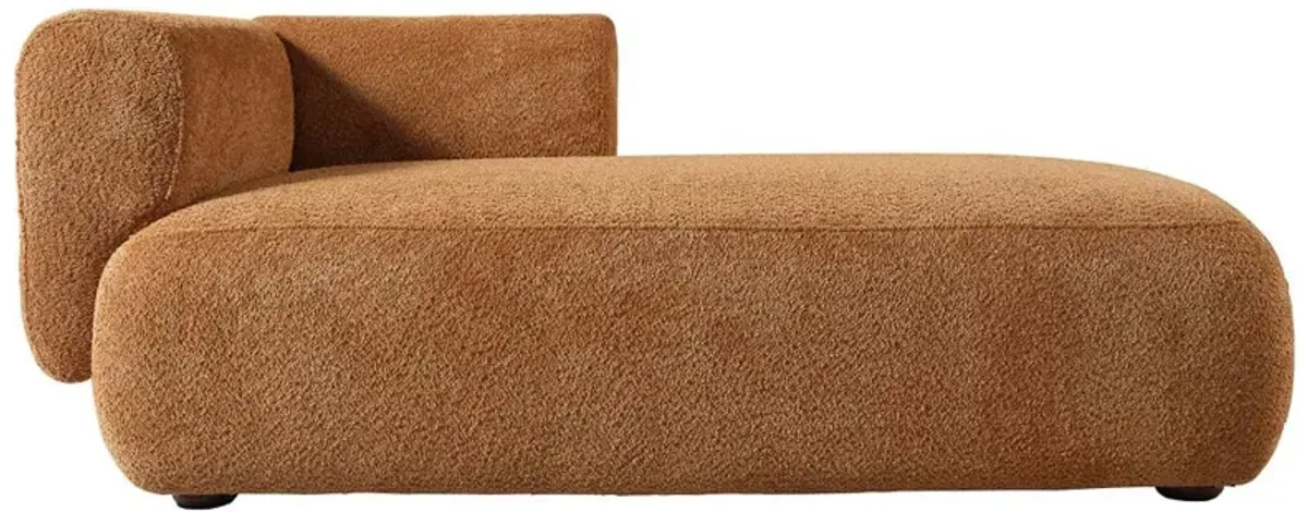 Canton Orange Boucle Chaise Lounge