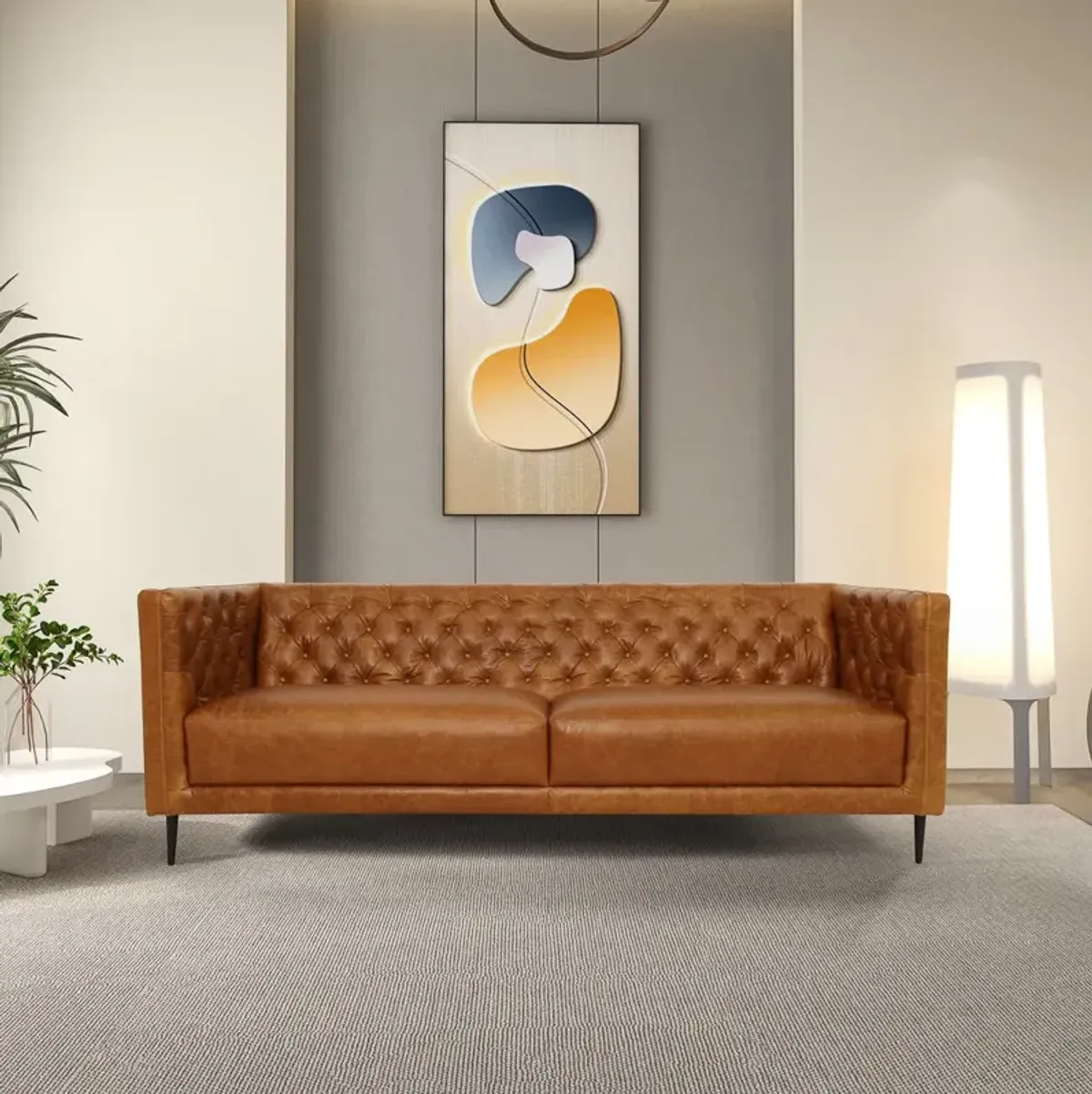 Rowland Leather Sofa - Waxy Cognac