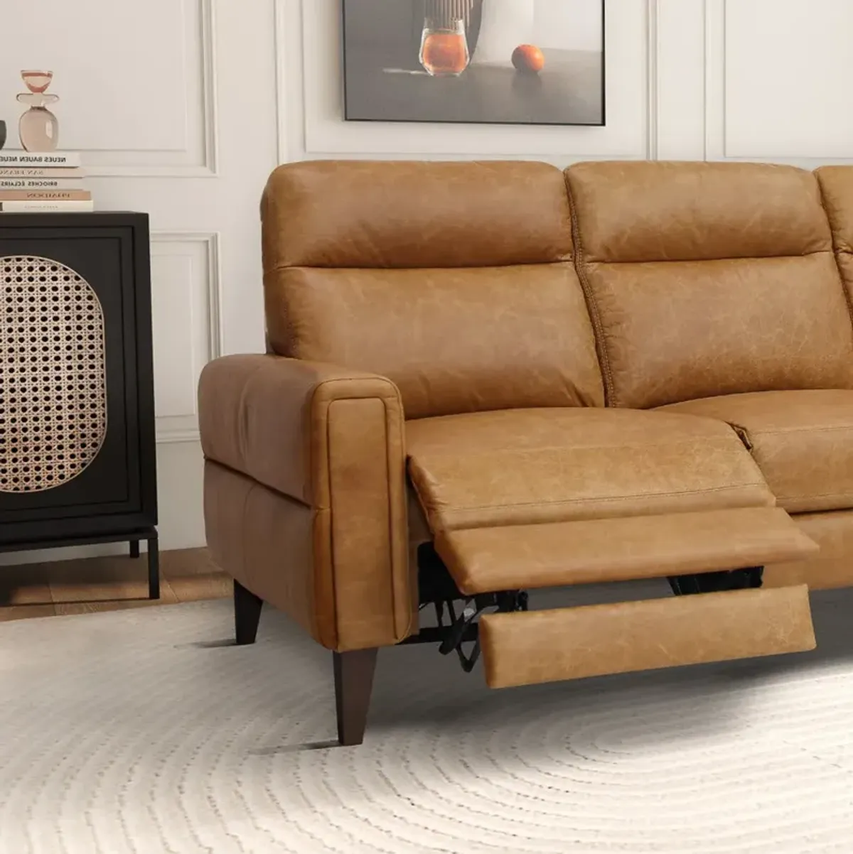 Crafton Incliner Sofa Left - Waxy Tan Leather