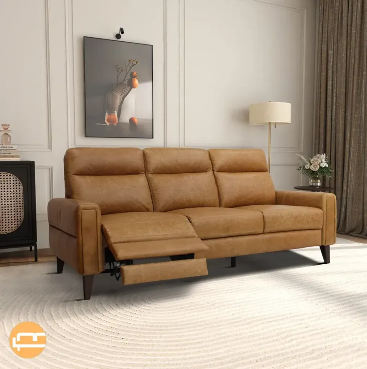 Crafton Incliner Sofa Left - Waxy Tan Leather