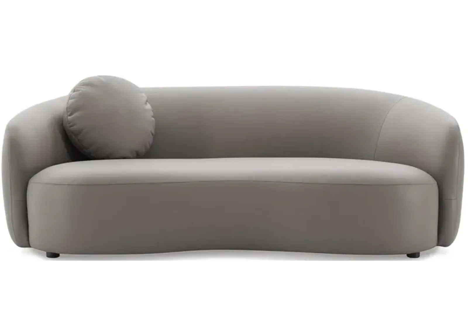 Vista Grey Leather Japandi Sofa