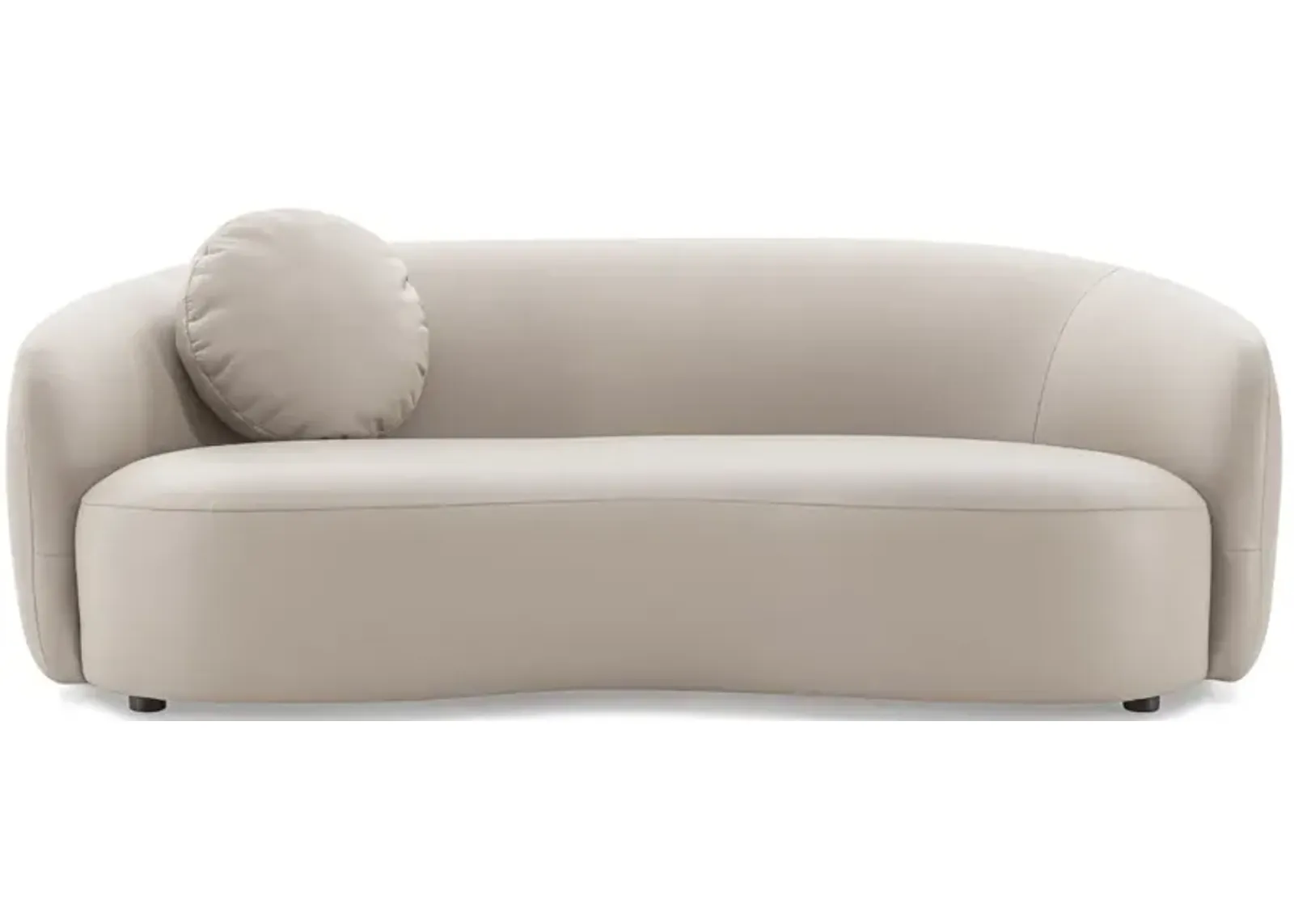 Vista Beige Leather Japandi Sofa