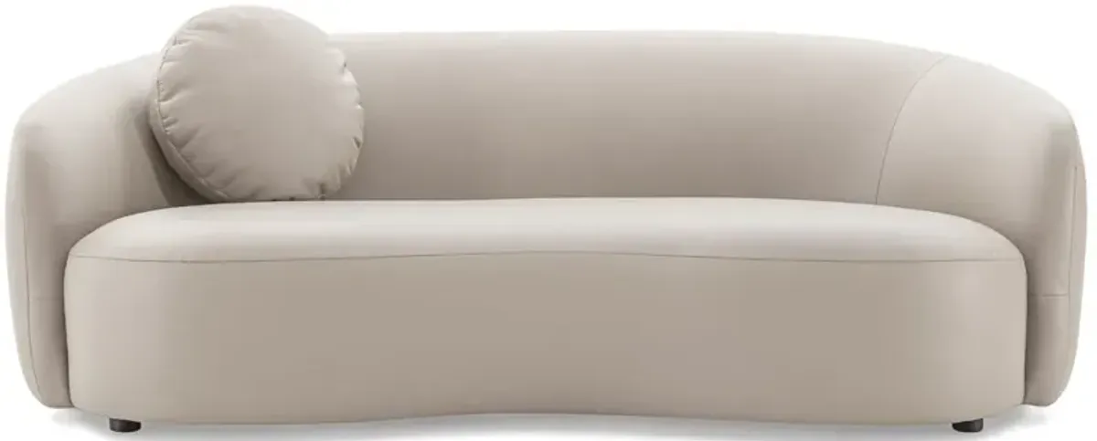 Vista Beige Leather Japandi Sofa