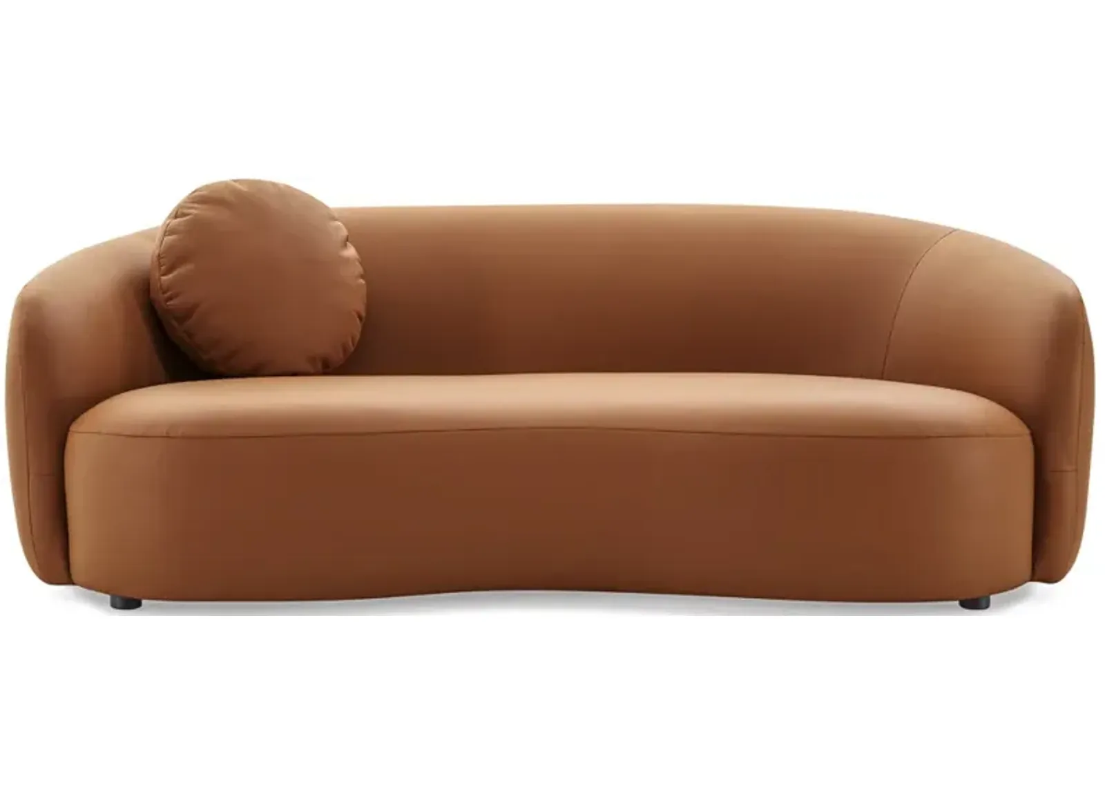 Vista Cognac Leather Japandi Sofa