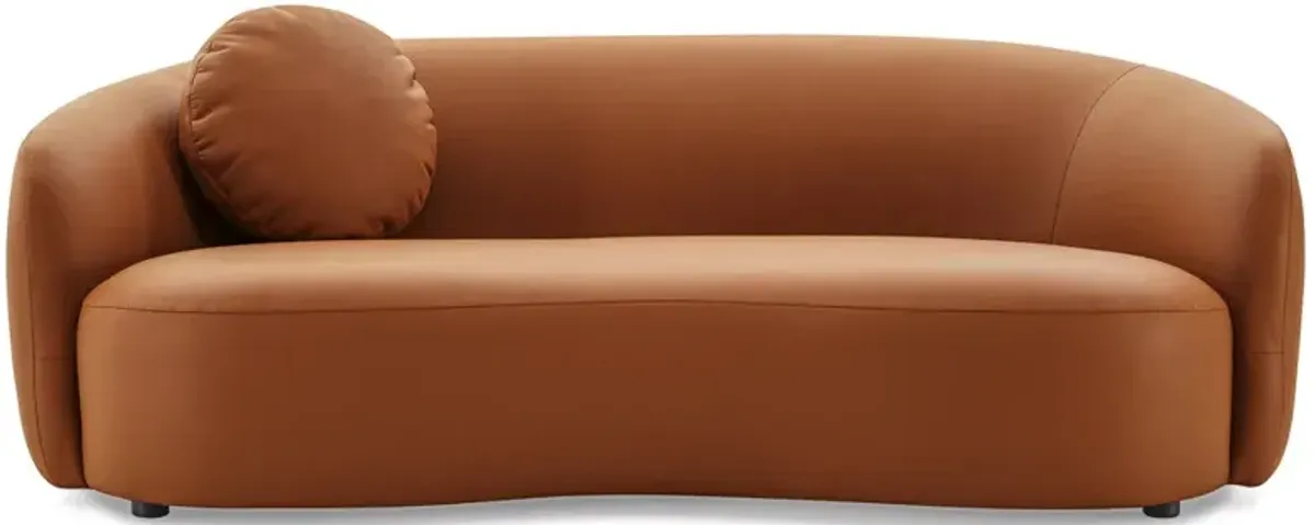 Vista Cognac Leather Japandi Sofa