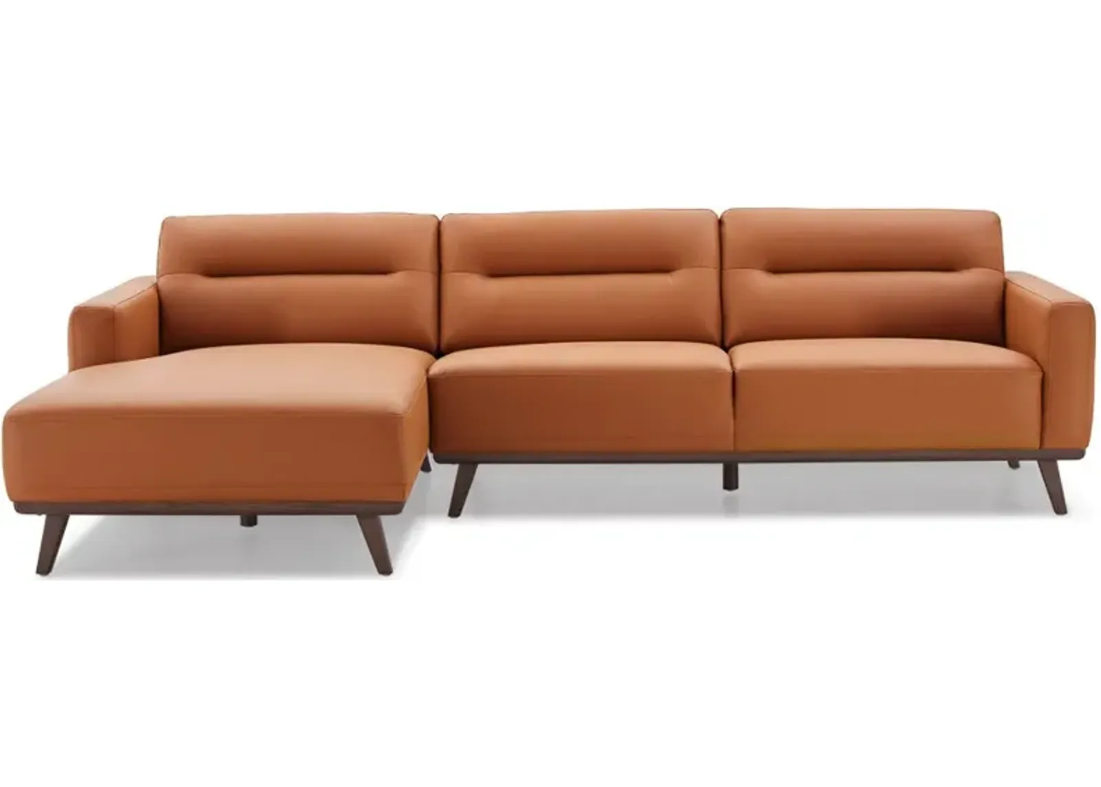 Baltic Sectional Left Cognac Leather Sofa