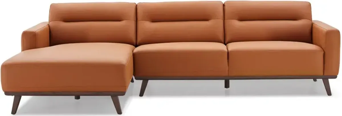 Baltic Sectional Left Cognac Leather Sofa