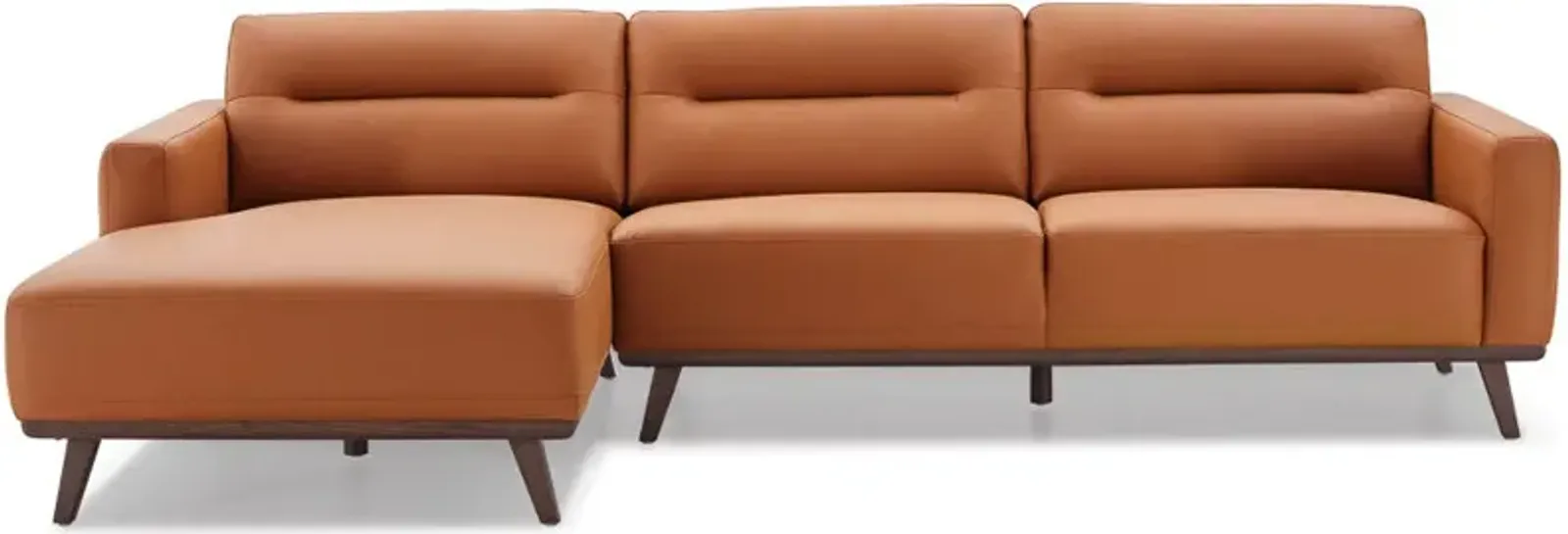 Baltic Sectional Left Cognac Leather Sofa