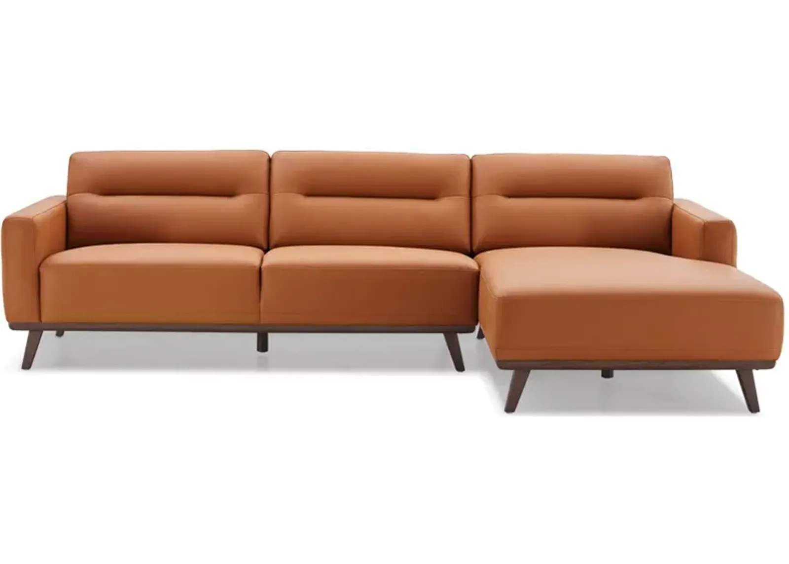 Baltic Sectional Right Cognac Leather Sofa