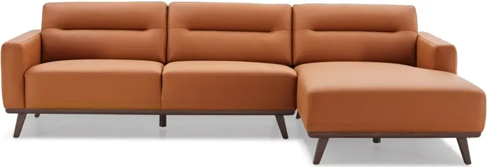 Baltic Sectional Right Cognac Leather Sofa