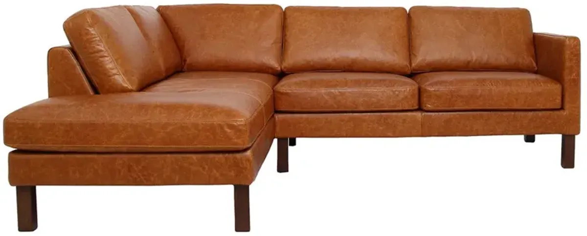 Hawthorne Sectional Left Leather Sofa - Waxy Cognac