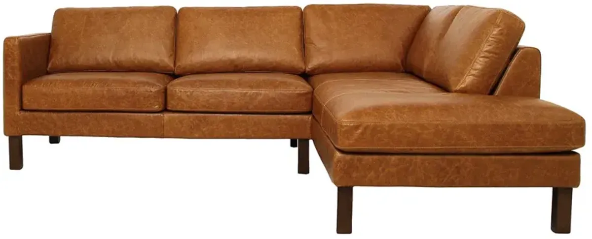 Hawthorne Sectional Right Leather Sofa - Waxy Cognac