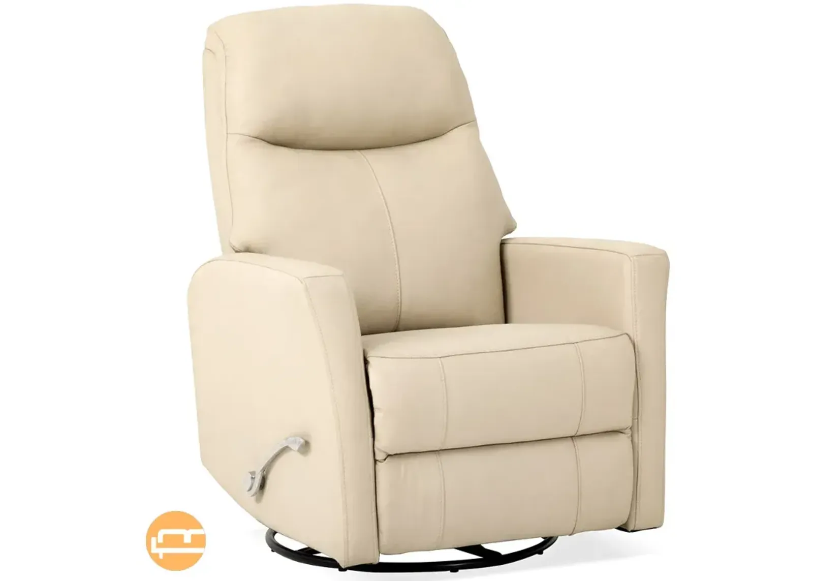 Brookfield Swivel Glider Recliner Chair - Ivory Leather