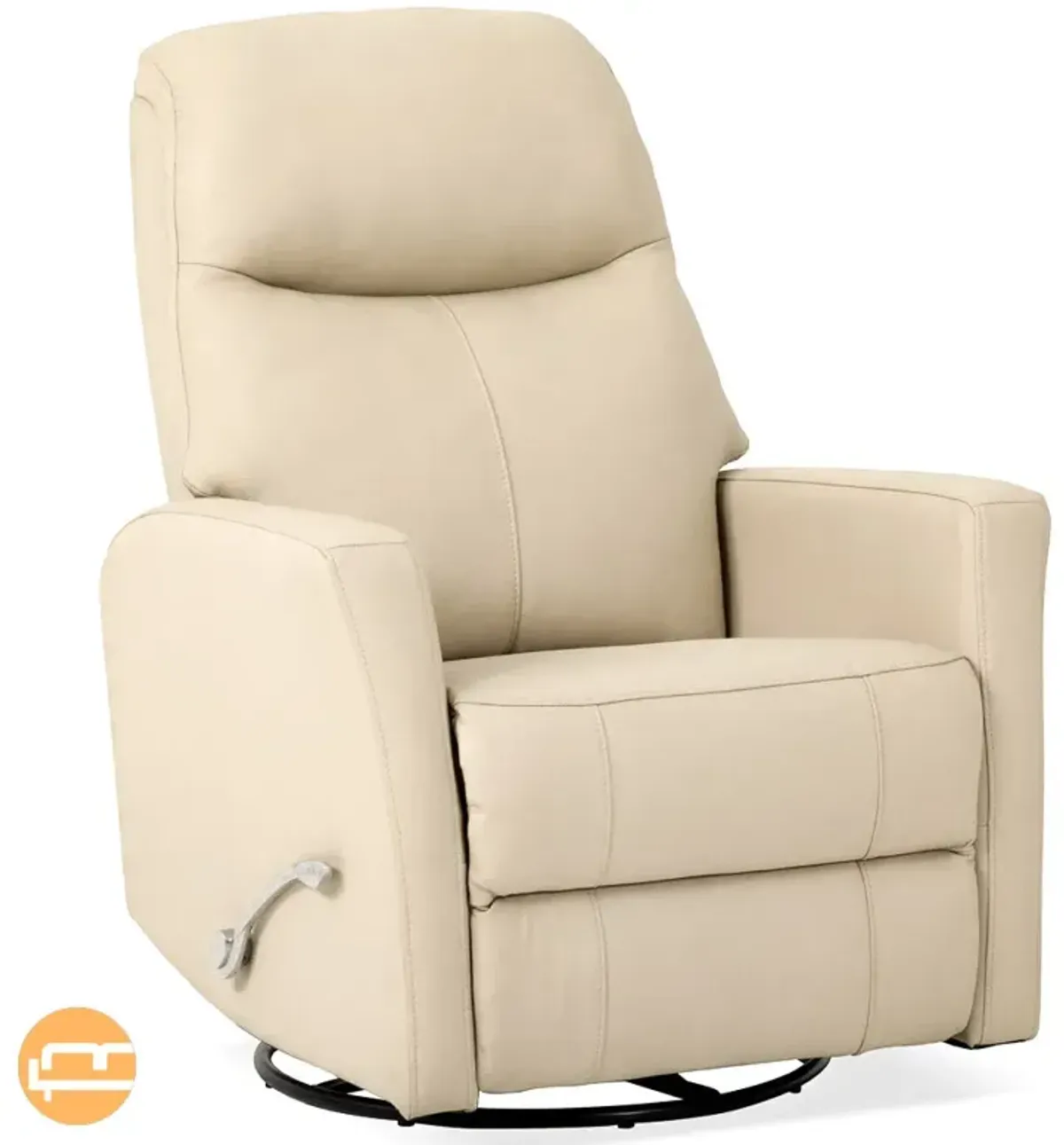 Brookfield Swivel Glider Recliner Chair - Ivory Leather