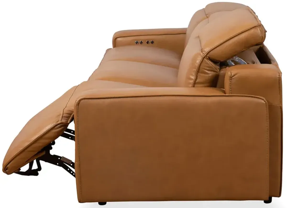 Lakewood Triple PWR Recliner Sofa - Tan Leather