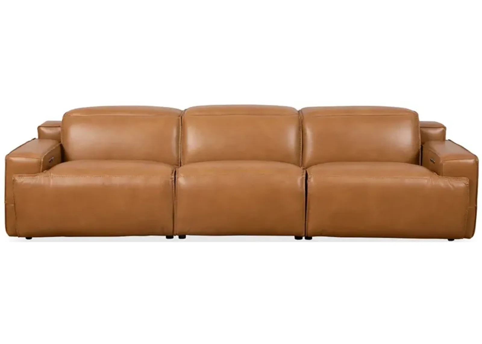 Lakewood Triple PWR Recliner Sofa - Tan Leather