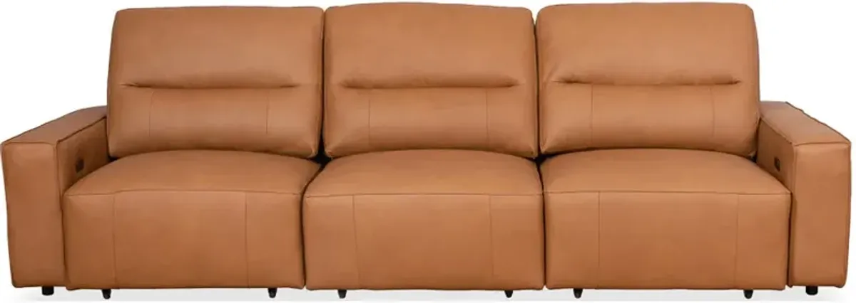 Eureka Triple PWR Slider Sofa - Cognac Leather