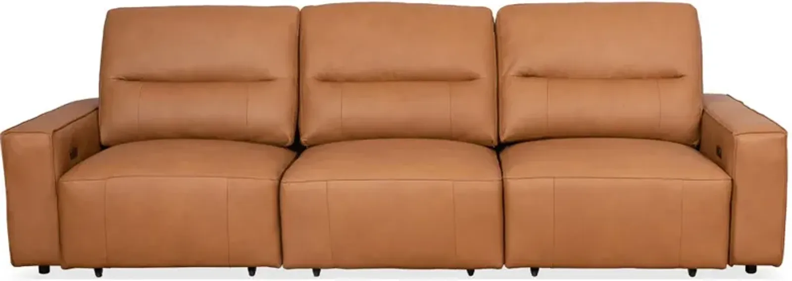 Eureka Triple PWR Slider Sofa - Cognac Leather