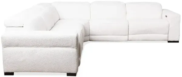 Bloomington Power Reclining Corner Sectional Sofa - White Boucle