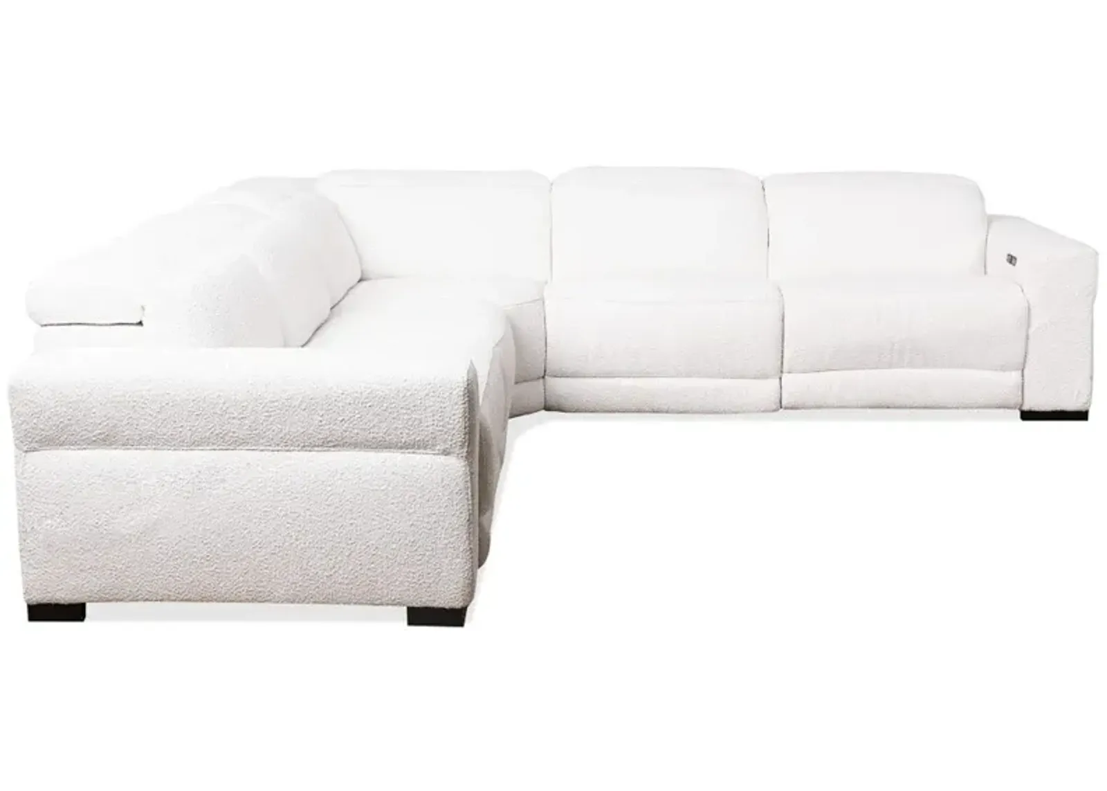 Bloomington Reclining Sectional Sofa - White Boucle