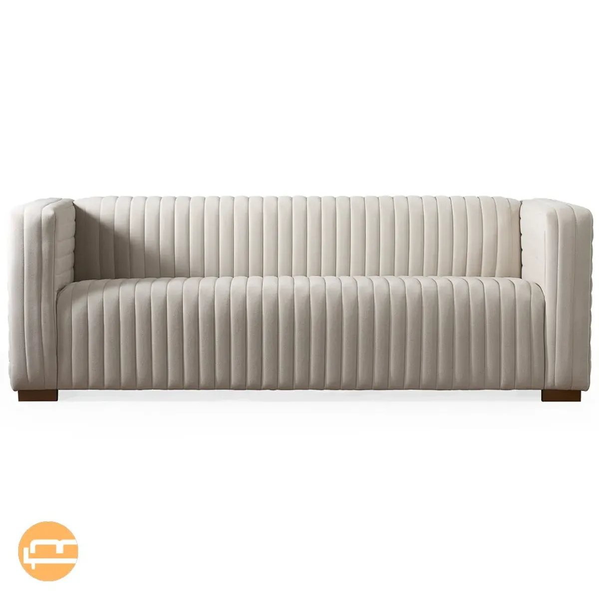 Zaha Beige Velvet Sofa