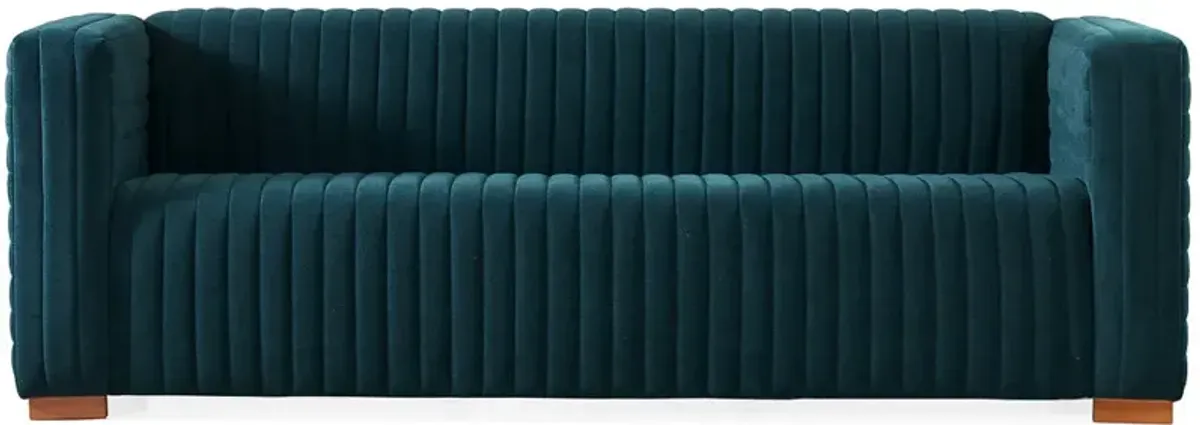 Zaha Blue Velvet Sofa