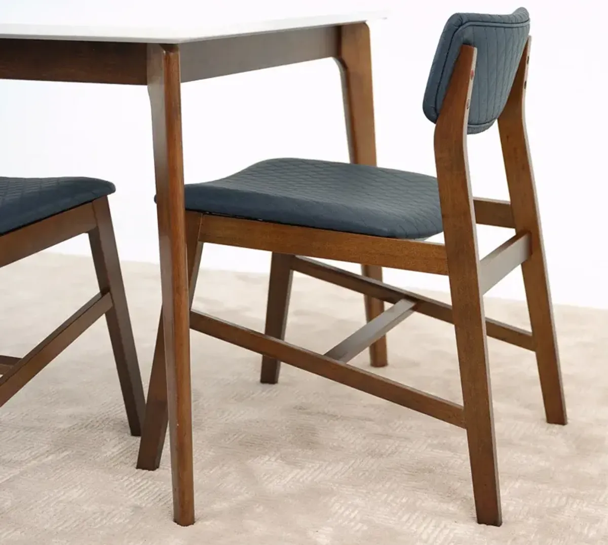 Crosby Dining Chair Set of 4 - Navy Blue Vegan Leather