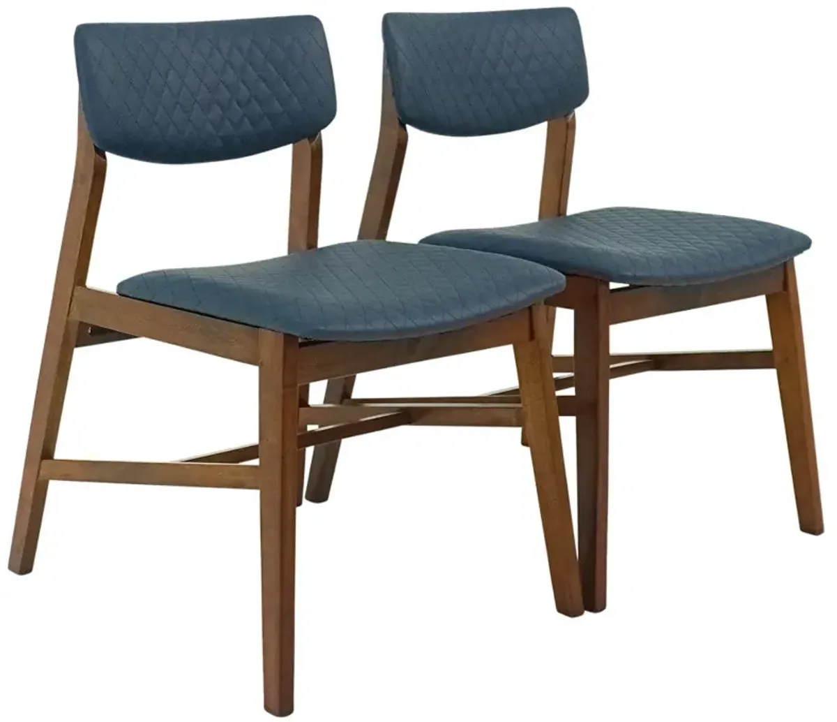 Crosby Dining Chair Set of 4 - Navy Blue Vegan Leather