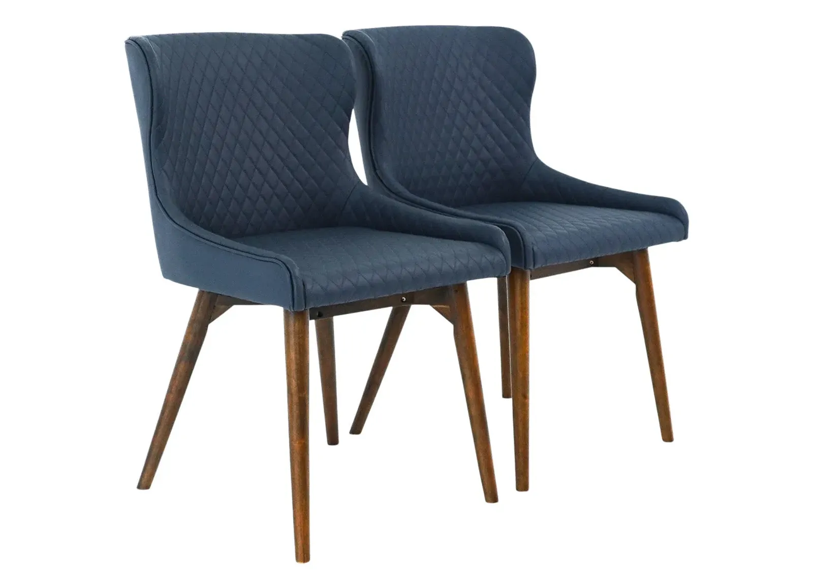 Waller Dining Chair Set of 2 - Navy Blue Vegan Leather