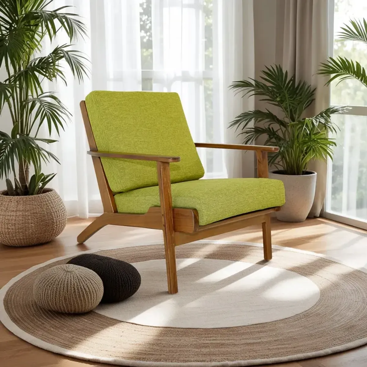 Kyle Linen Lounge Chair - Pistachio Green