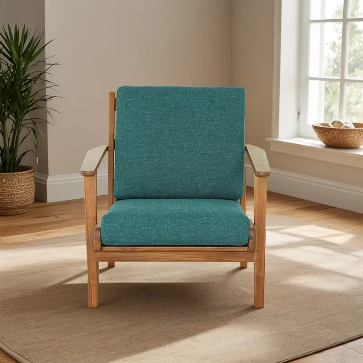 Kyle Linen Lounge Chair - Teal