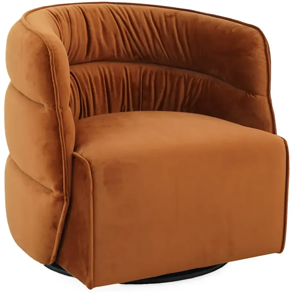 Shamrock Swivel Chair - Burnt Orange Velvet