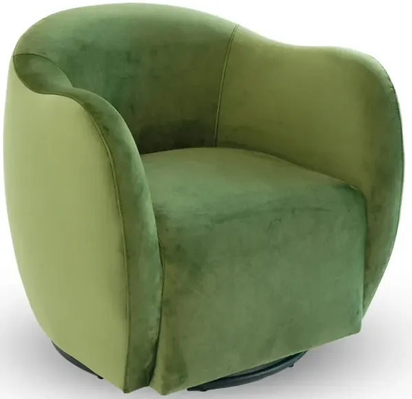 Vesper Swivel Chair - Green Velvet