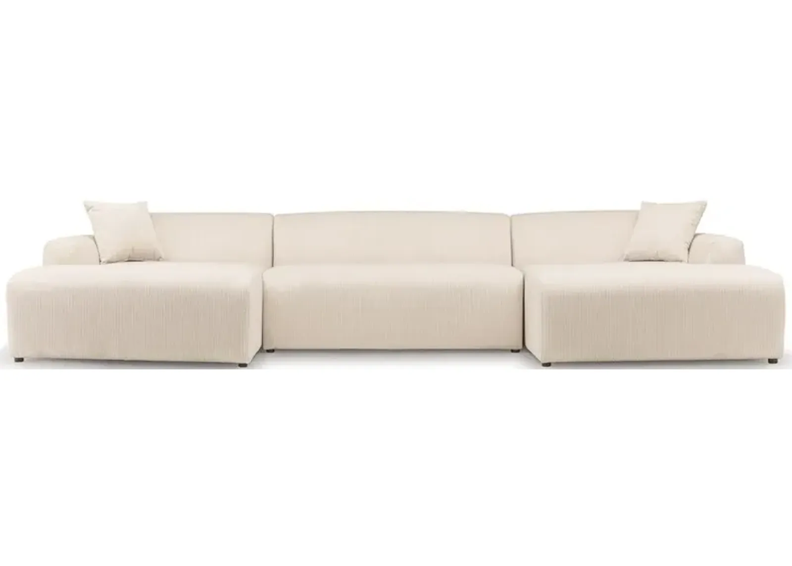 Dexter U-Shape Corner Sofa - Cream Corduroy