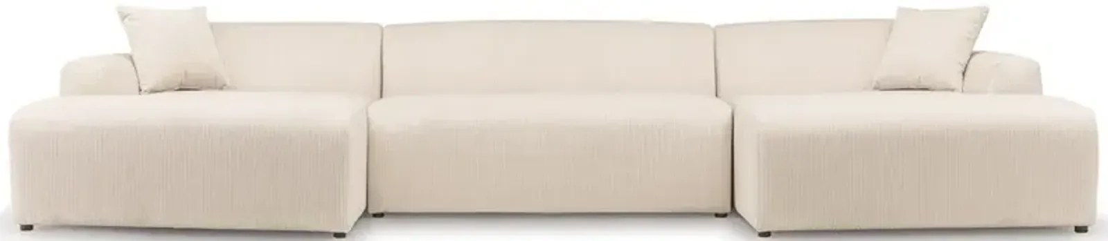 Dexter U-Shape Corner Sofa - Cream Corduroy