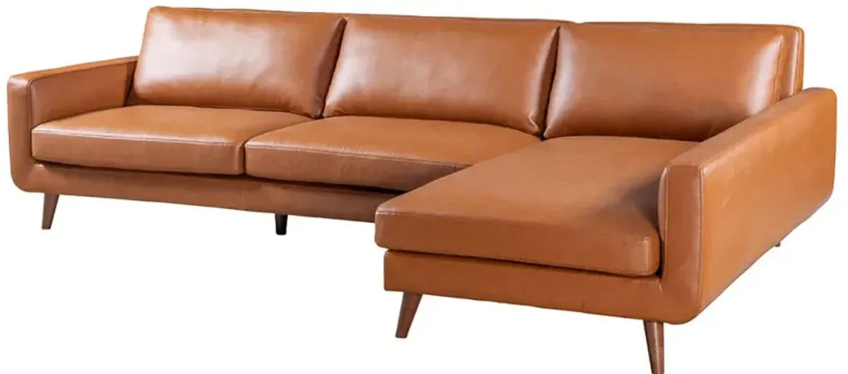 Bellaire Sectional Right - Cognac Vegan Leather