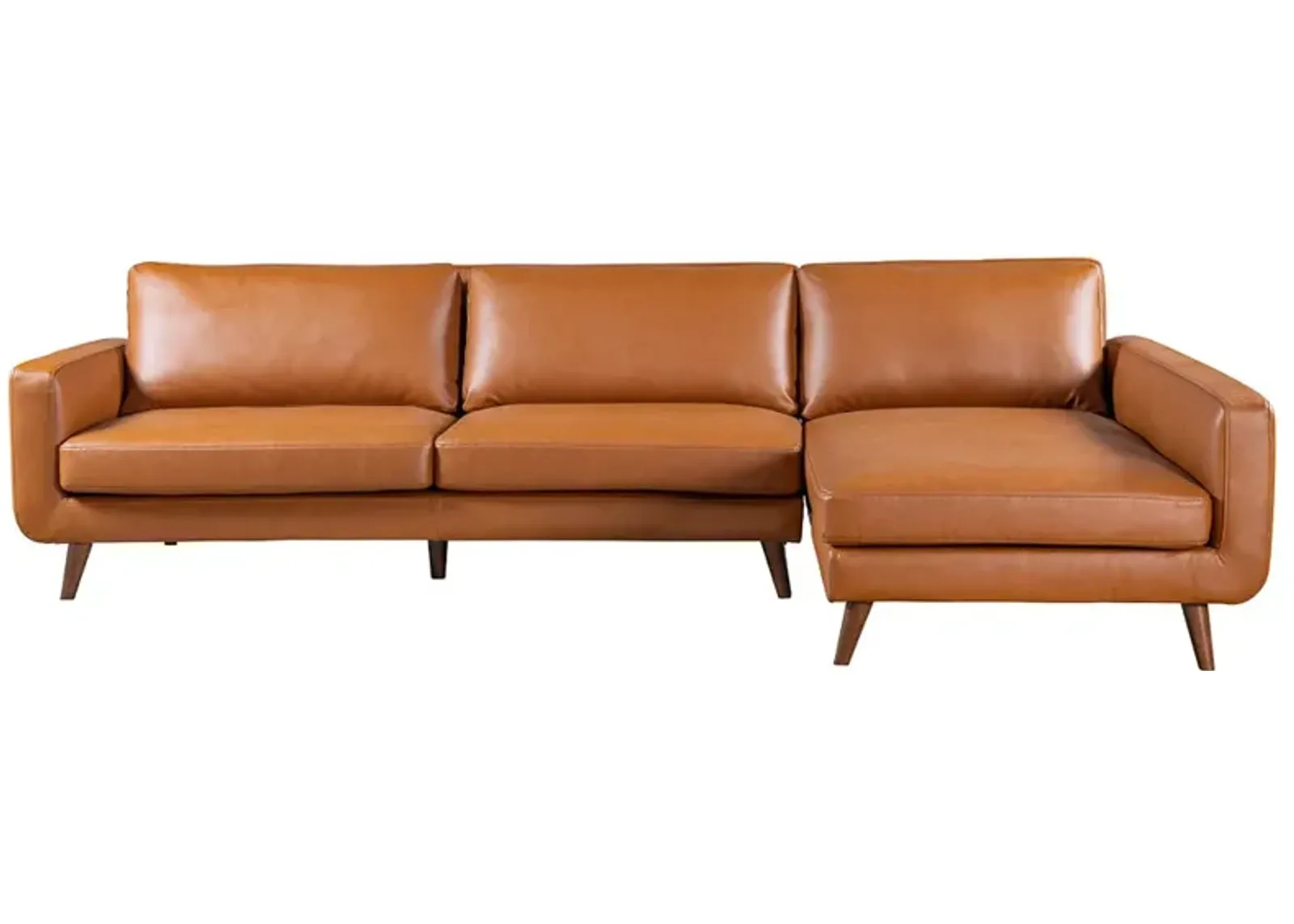 Bellaire Sectional Right - Cognac Vegan Leather