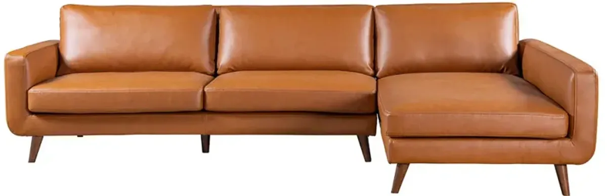 Bellaire Sectional Right - Cognac Vegan Leather