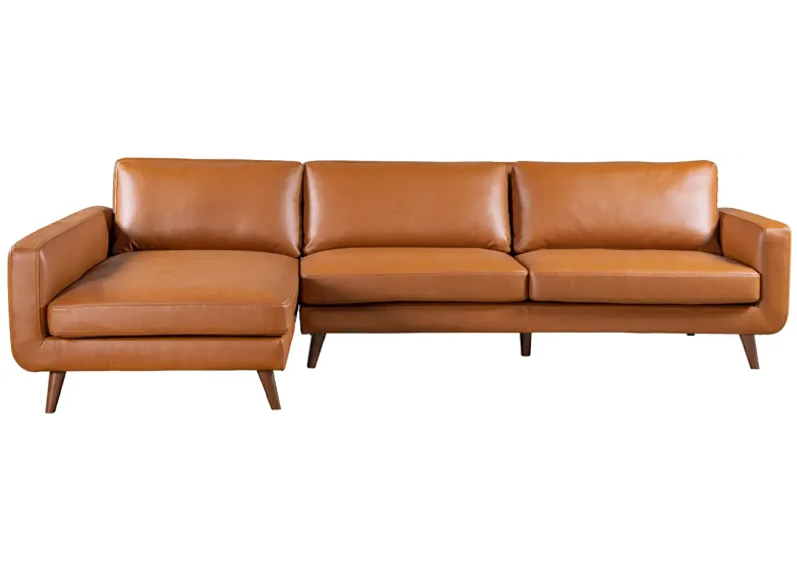 Bellaire Sectional Left - Cognac Vegan Leather