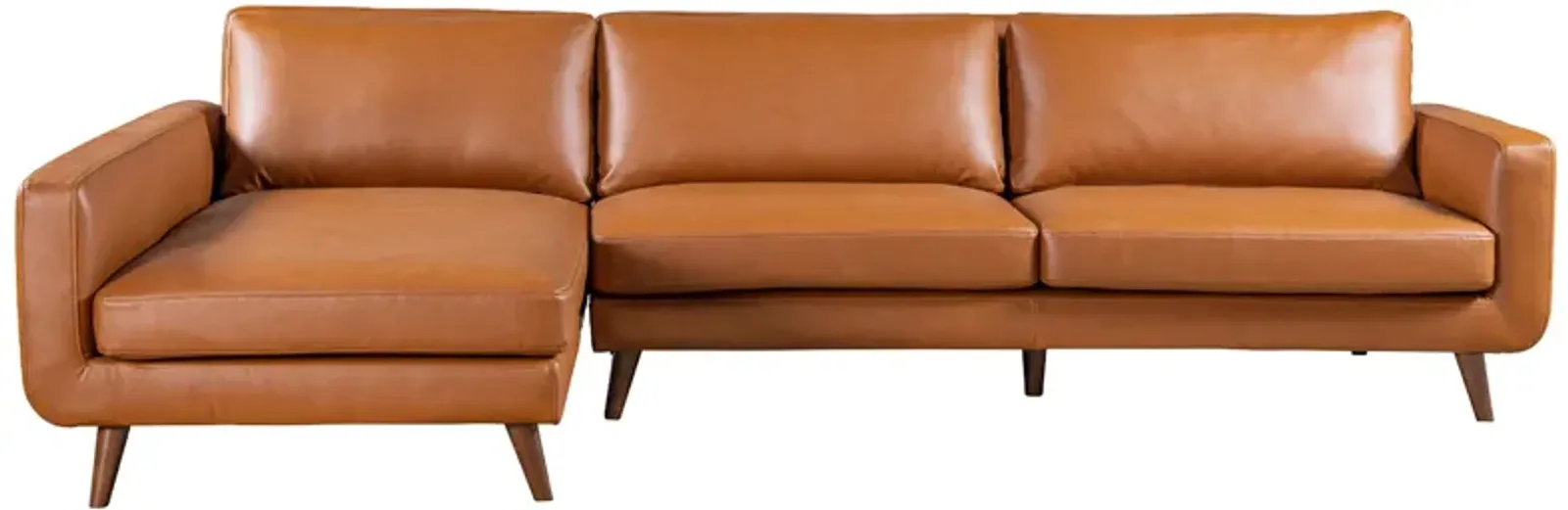 Bellaire Sectional Left - Cognac Vegan Leather