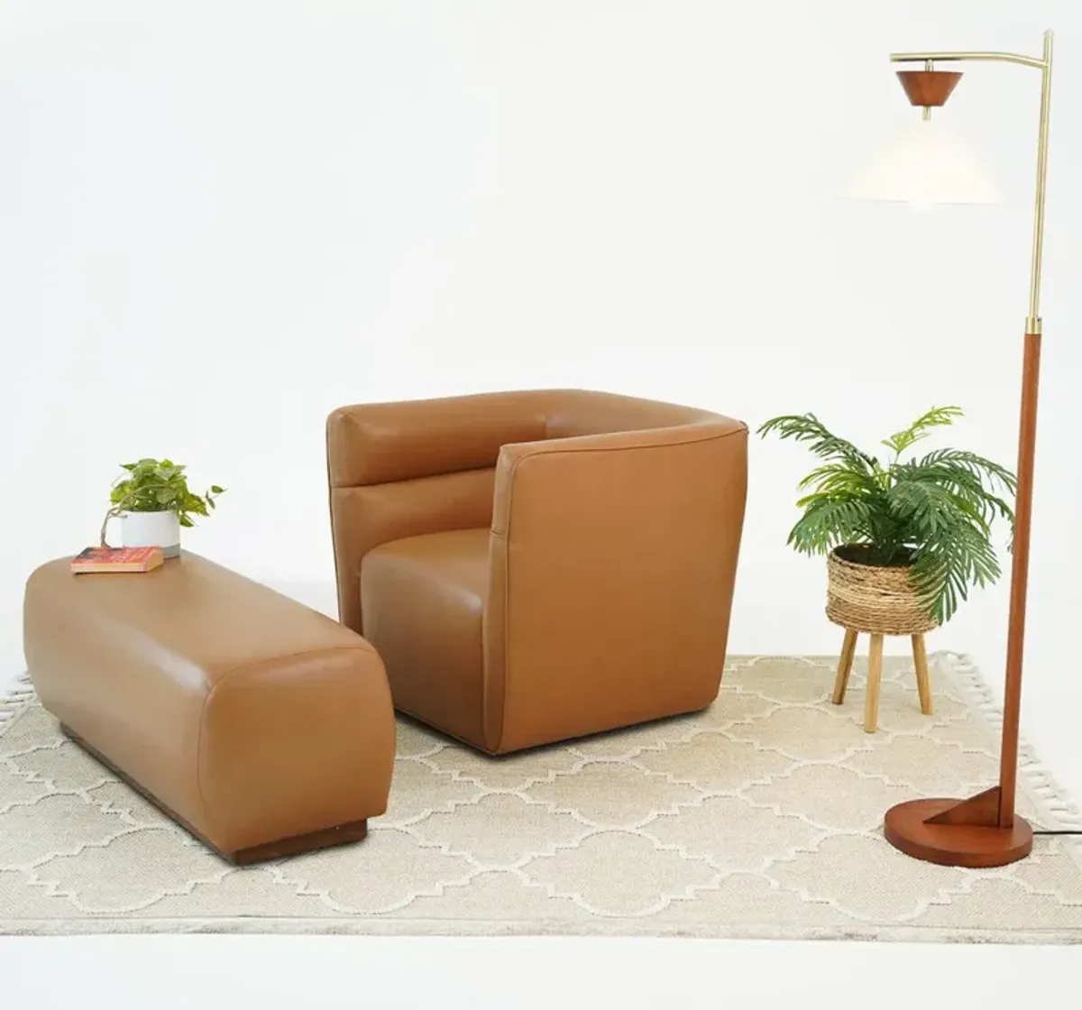 Marin Bench - Vegan Tan Leather