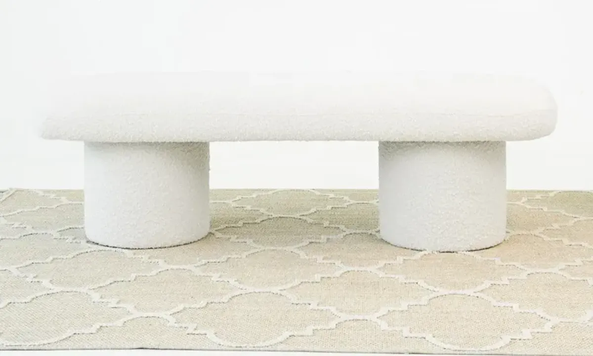 Tulia Bench - Ivory Boucle