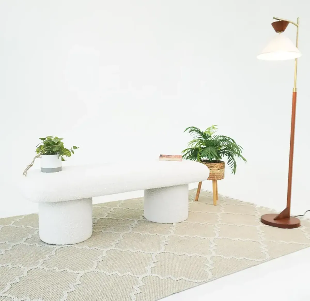 Tulia Bench - Ivory Boucle